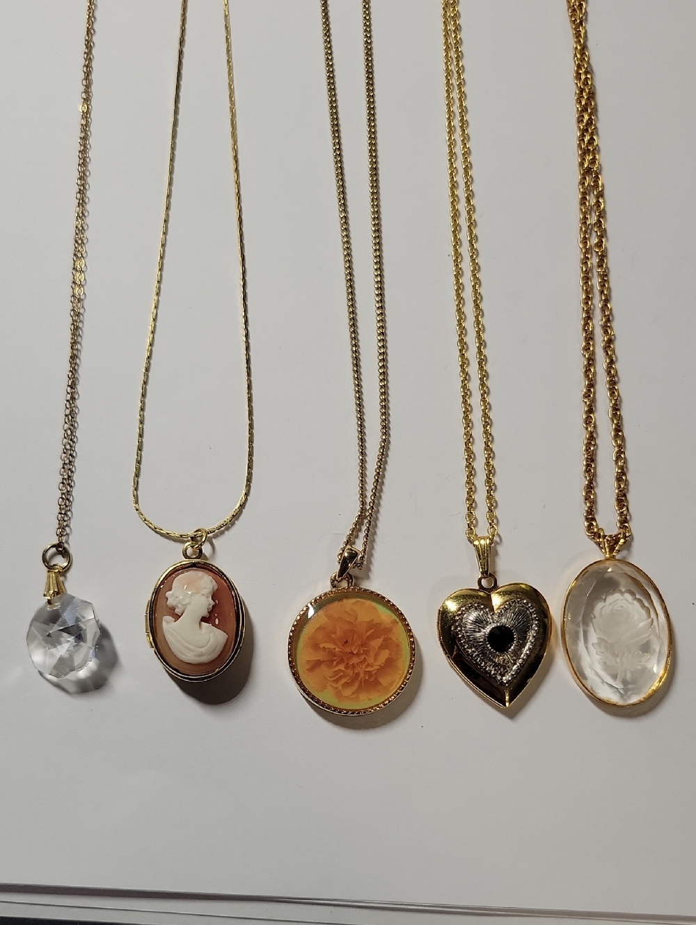 Gold-Tone Floral & Cameo Pendant Necklace Collection - Women Jewelry